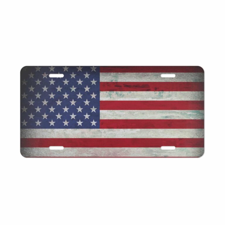 Distressed American Flag License Plate