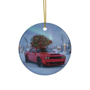 Challenger Hellcat Ceramic Christmas Ornament