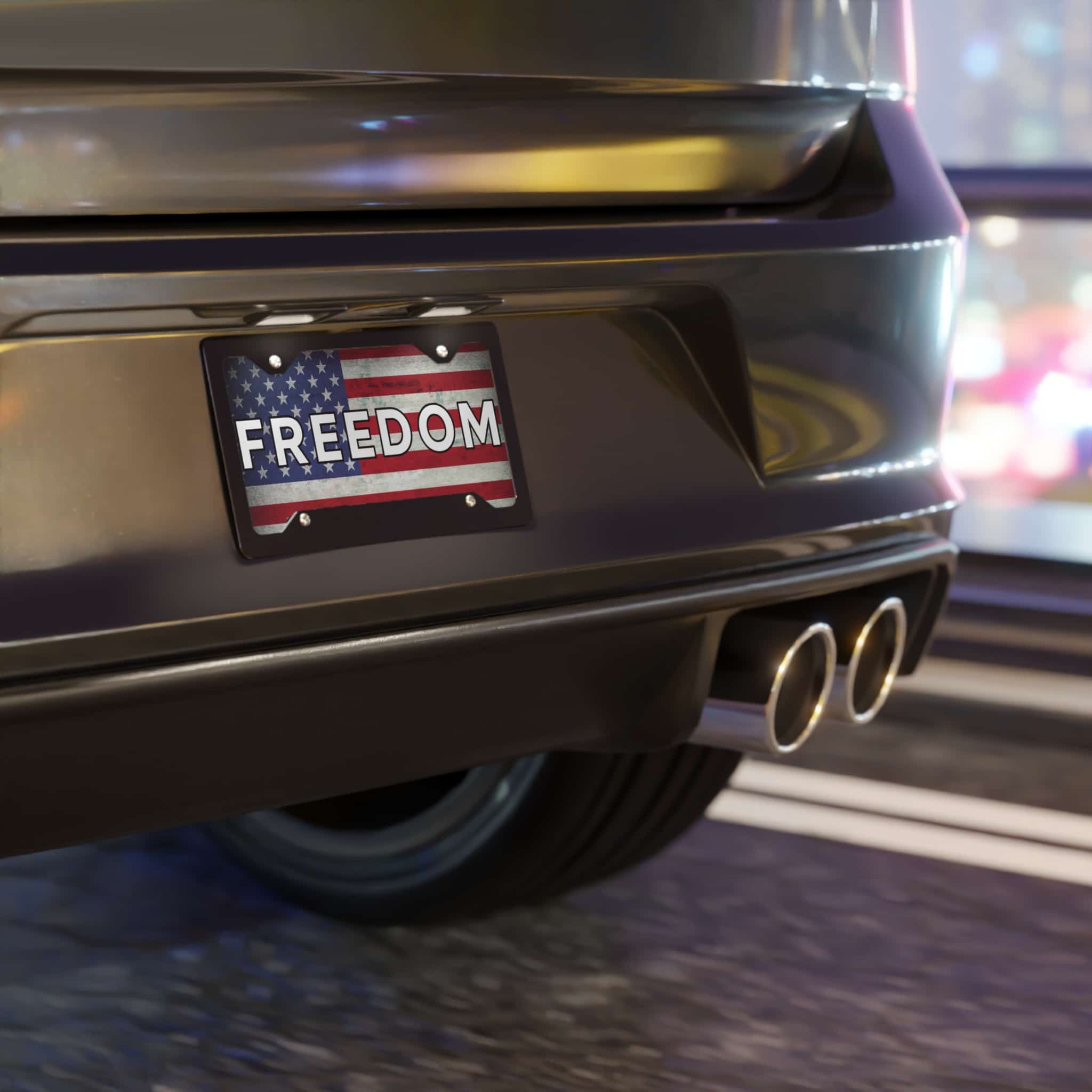 Charlie Kirk American Flag Freedom License Plate