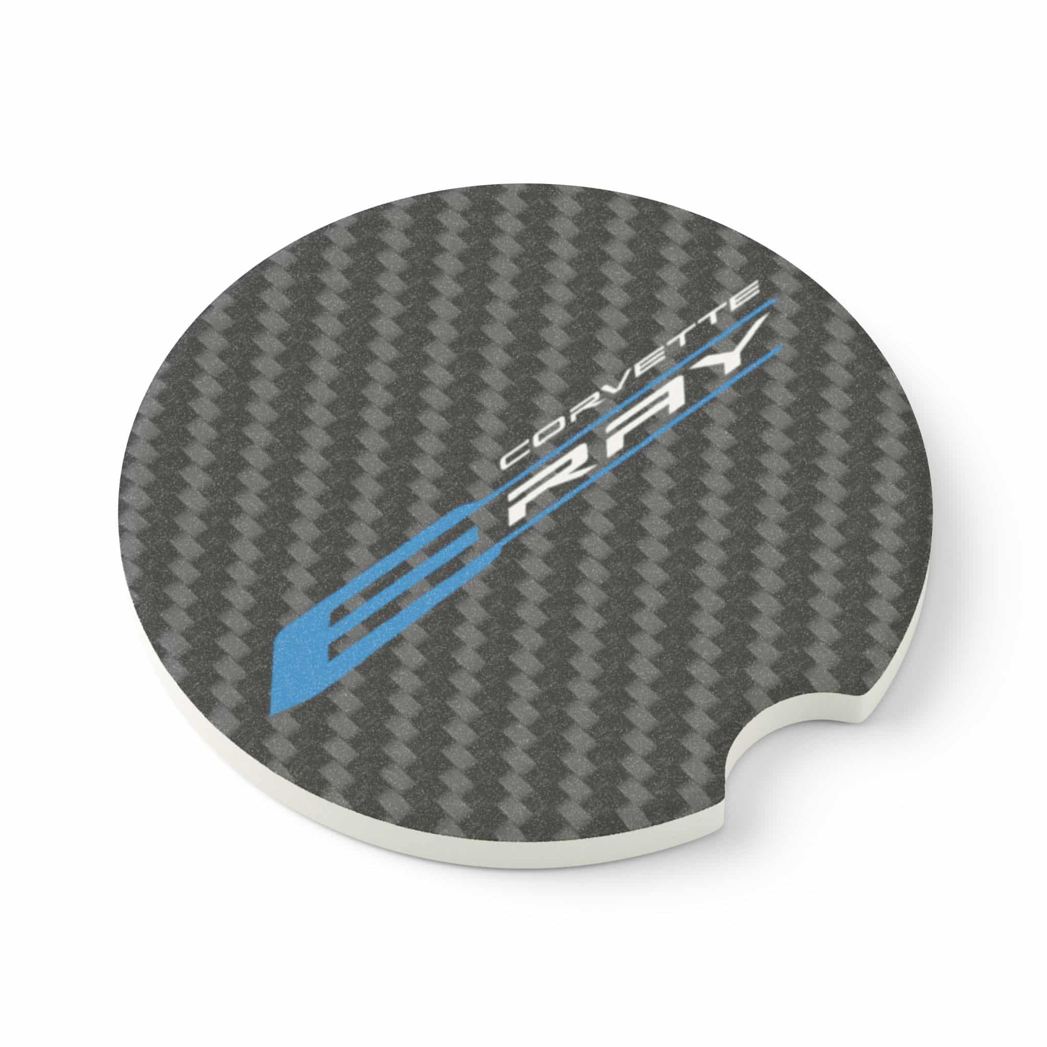 Corvette Eray Carbon Fiber Soapstone Car Coaster