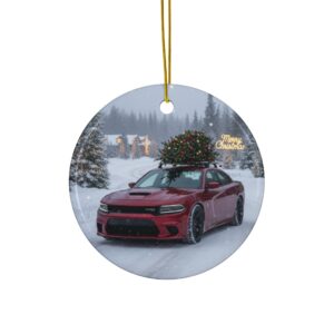 Charger Hellcat Ceramic Christmas Ornament