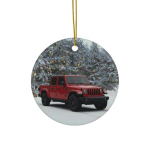 Jeep Gladiator Ceramic Christmas Ornament
