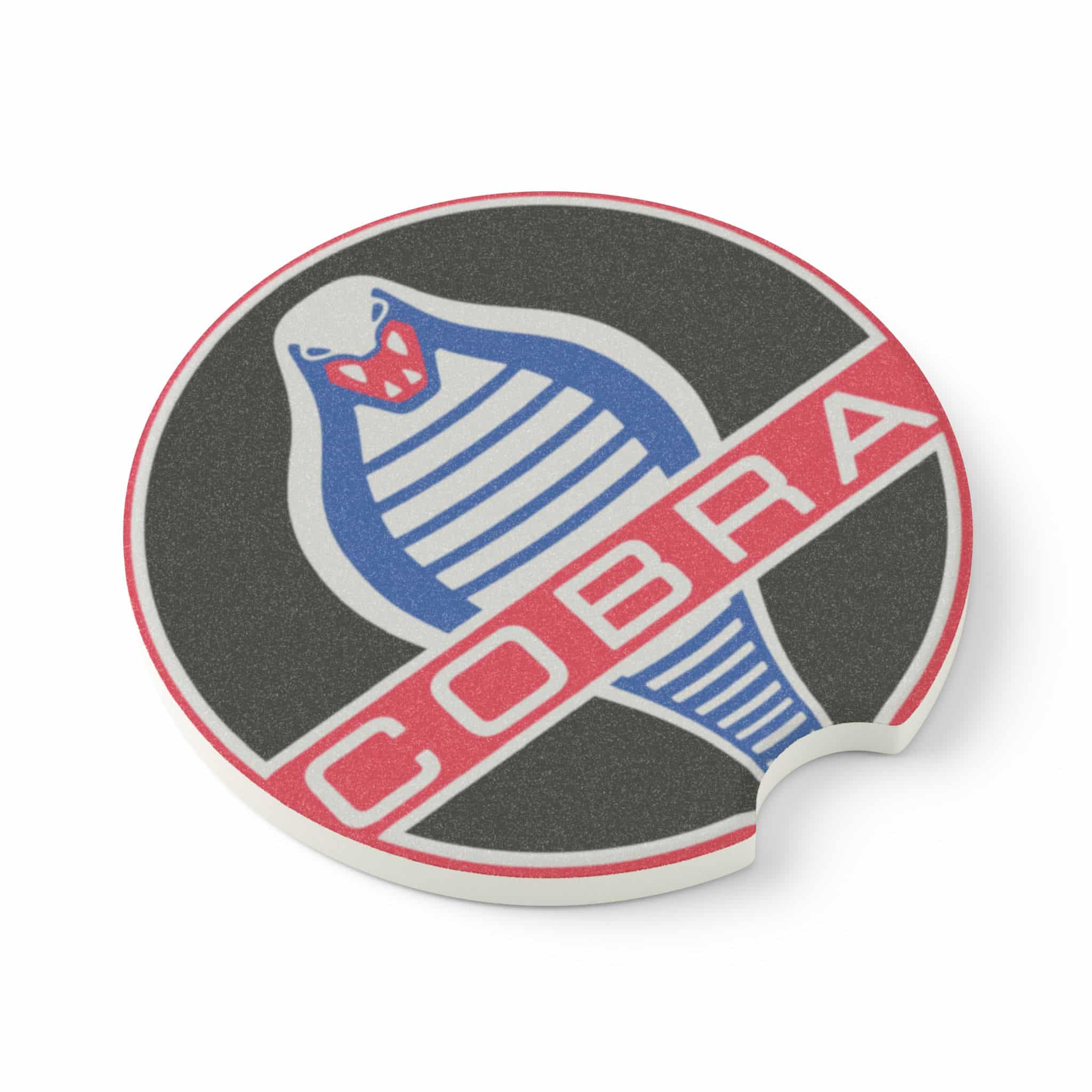 Mustang Cobra Carbon Fiber Soapstone Car Coaster