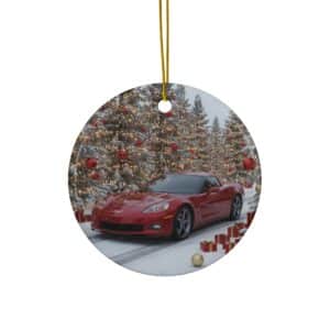 Corvette C6 Ceramic Christmas Ornament