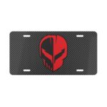 Corvette C8 Jake Skull Red Carbon Fiber License Plate