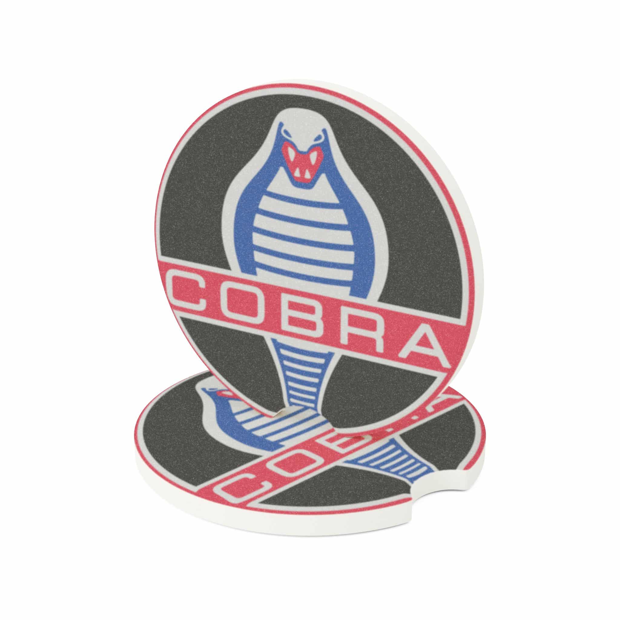 Mustang Cobra Carbon Fiber Soapstone Car Coaster