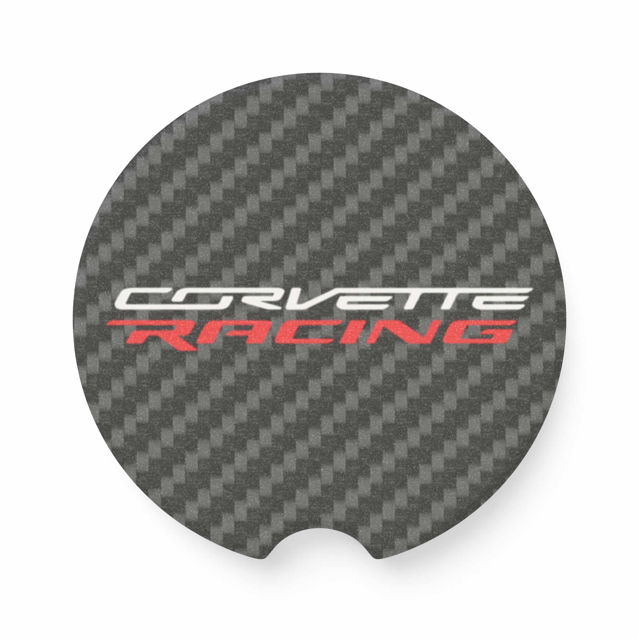 Corvette Racing Carbon Fiber Soapstone Car Coaster