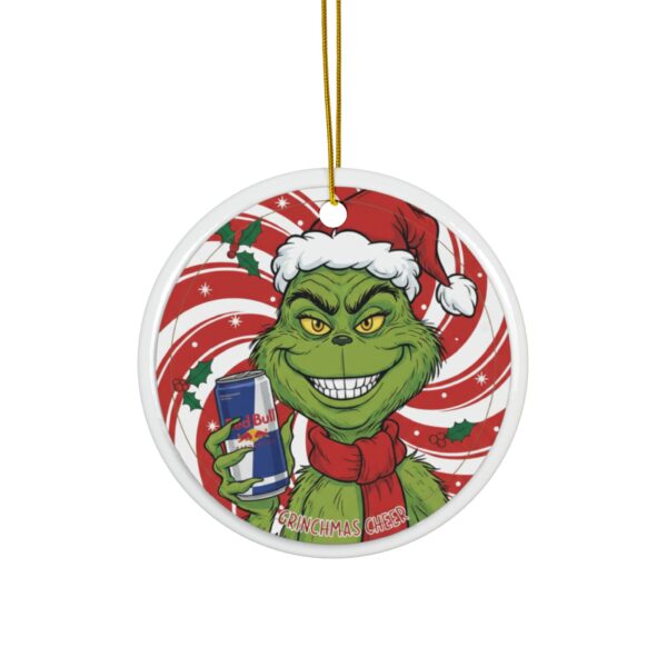 Grinch Red Bull Ceramic Christmas Ornament