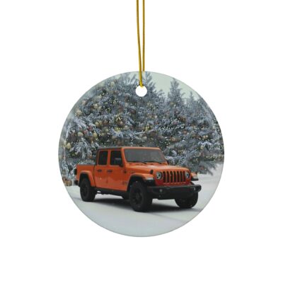 Jeep Gladiator Orange Ceramic Christmas Ornament