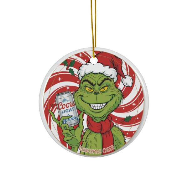 Grinch Coors Light Ceramic Christmas Ornament