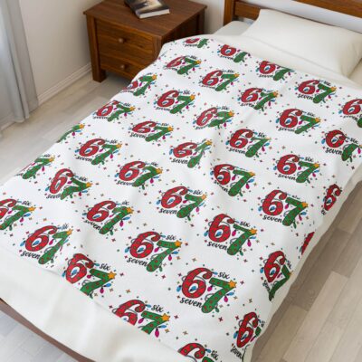 “67” Velveteen Plush Blanket Soft Festive Six Seven Holiday Throw