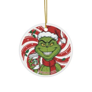 Grinch Starbucks Ceramic Christmas Ornament