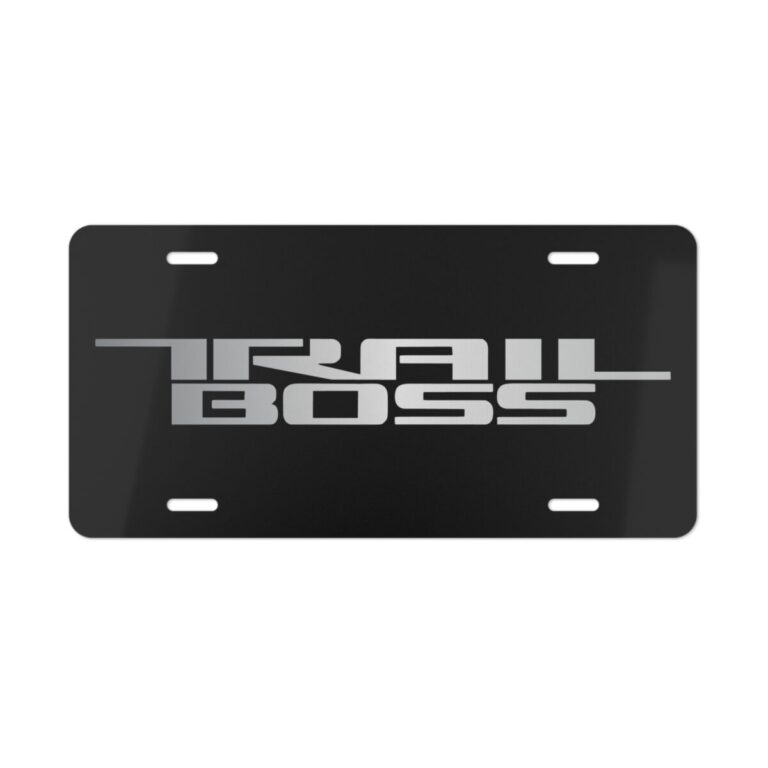 Chevy Trail Boss Silver License Plate