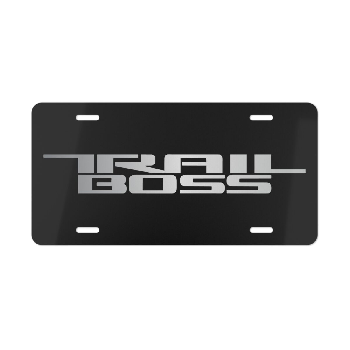Chevy Trail Boss Silver License Plate