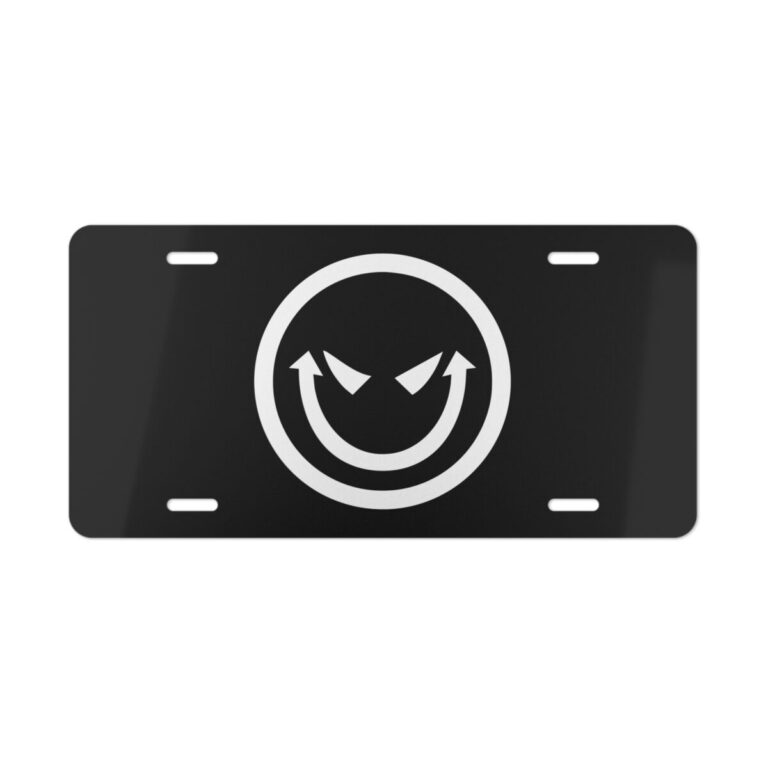 Evil Smiley Face License Plate