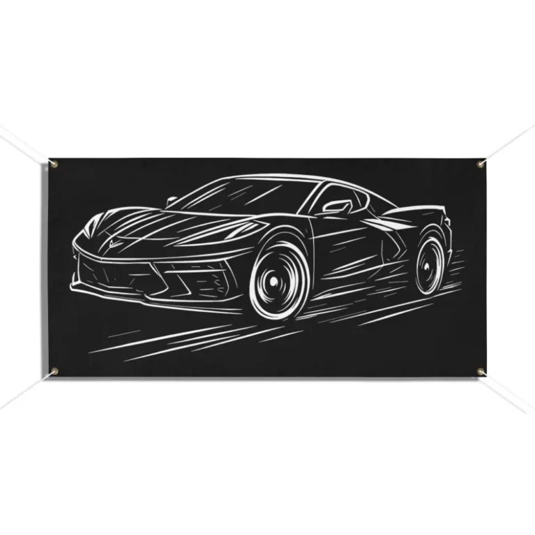 Corvette C8 Line Art Series Garage Banner