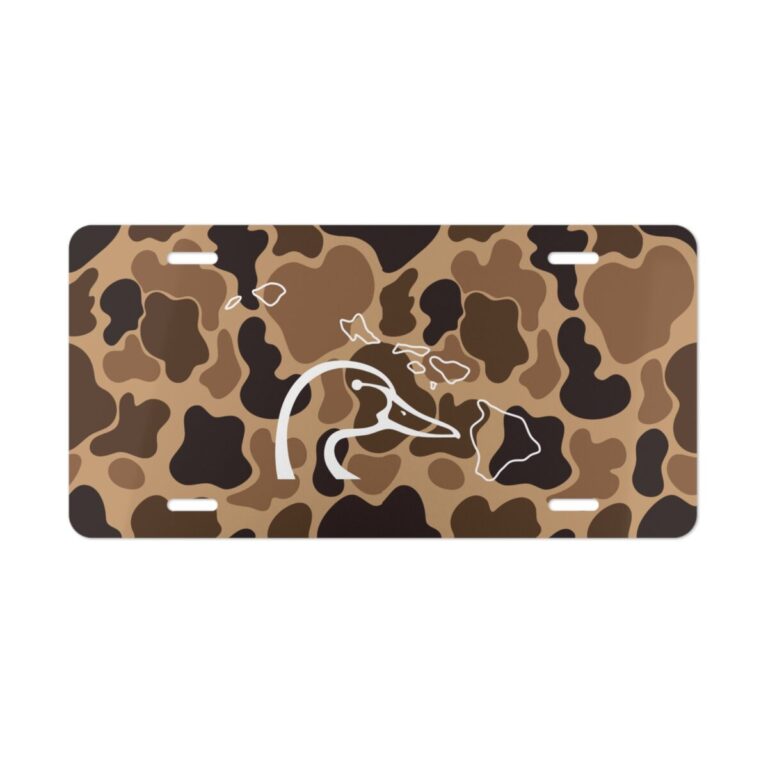 Hawaii Ducks Unlimited Camo License Plate