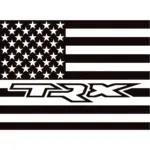 2009+ RAM TRX American Flag Rear Sliding Window Decal