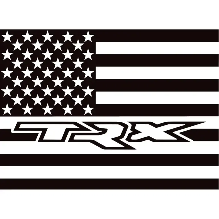 2009+ RAM TRX American Flag Rear Sliding Window Decal
