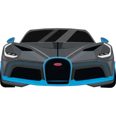 Bugatti Divo Front Car Toon Decal