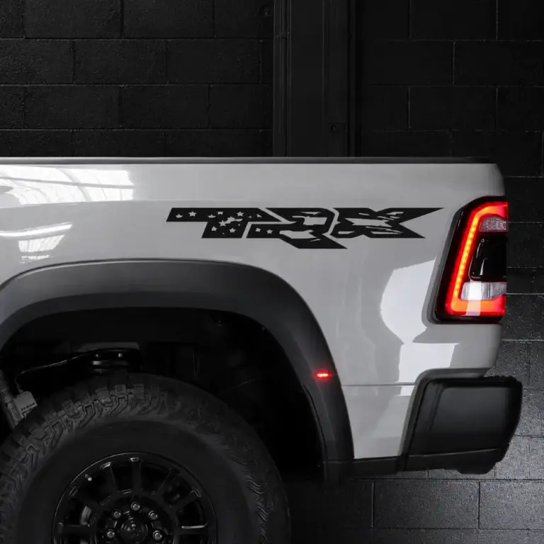 RAM TRX American Flag Bedside Decals