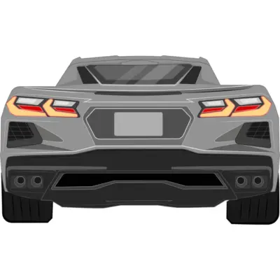 Chevrolet Corvette 2022 Rear Car Toon Decal