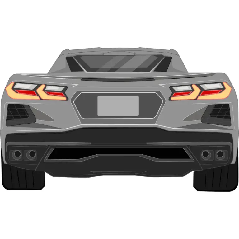 Chevrolet Corvette 2022 Rear Car Toon Decal