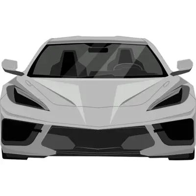 Chevrolet Corvette 2022 Front Car Toon Decal