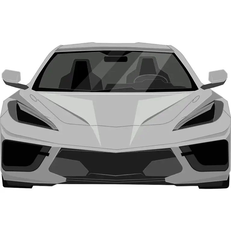Chevrolet Corvette 2022 Front Car Toon Decal
