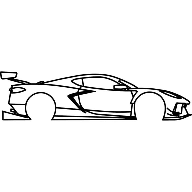 Corvette C8.R IMSA Race Car Silhouette Decal