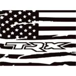 2009+ RAM TRX Distressed American Flag Rear Sliding Window Decal