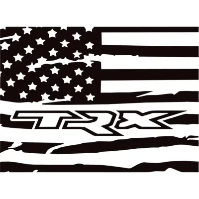 2009+ RAM TRX Distressed American Flag Rear Sliding Window Decal