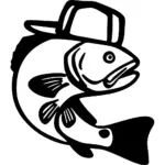 Fish Backwards Hat Decal