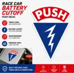 Race Car Battery Cutoff Push Decal