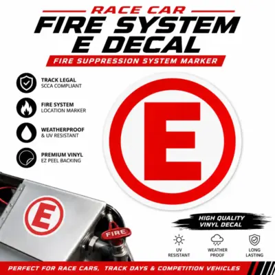 Race Car Fire Extinguisher E Decal