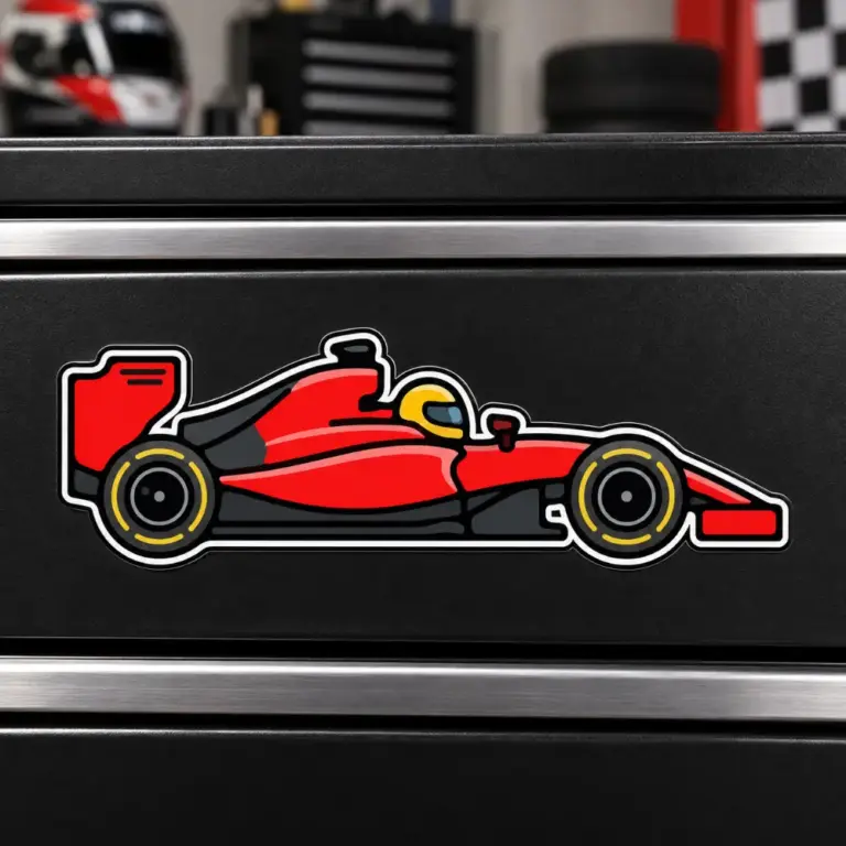 Red Formula Race Car Decal