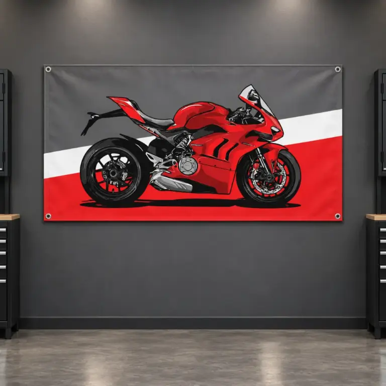 Red Superbike Racing Garage Banner
