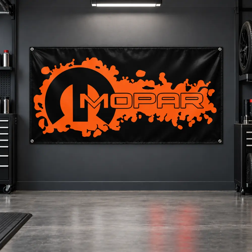 Mopar Splash Splatter Garage Banner